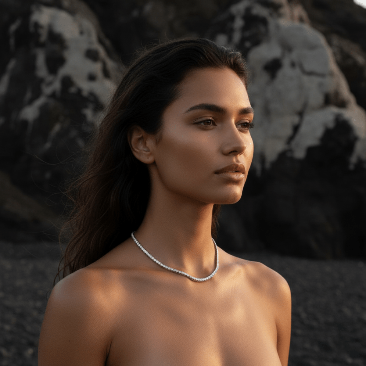 Anillo de tenis de oro líquido, oro corriente y plata