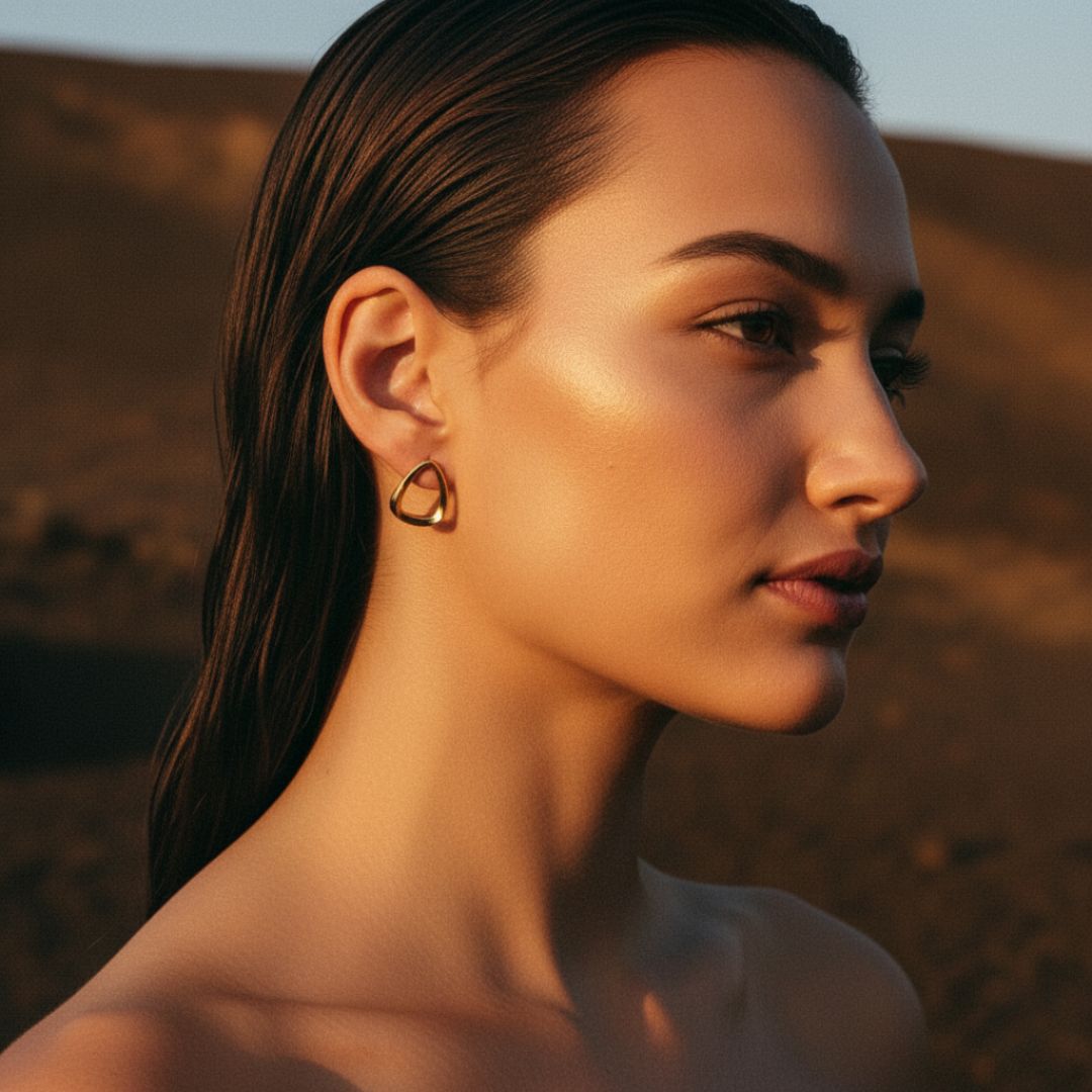 Elegante driehoekige gouden oorbellen voor een chique uitstraling