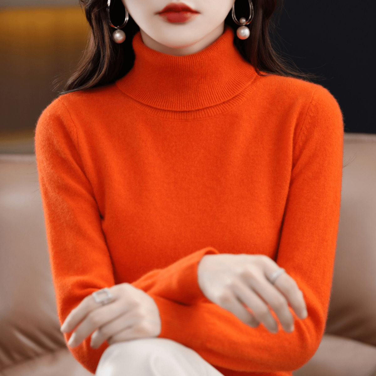Elena Cashmere Turtleneck Sweater - Style intemporel et confort luxueux