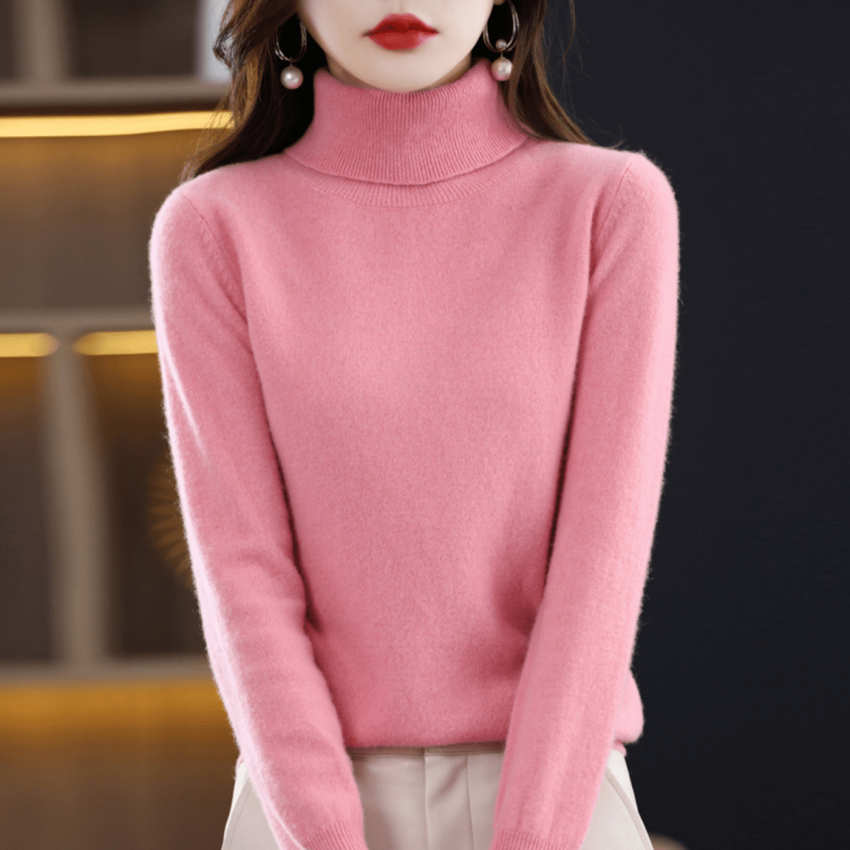 Elena Cashmere Turtleneck Sweater - Style intemporel et confort luxueux