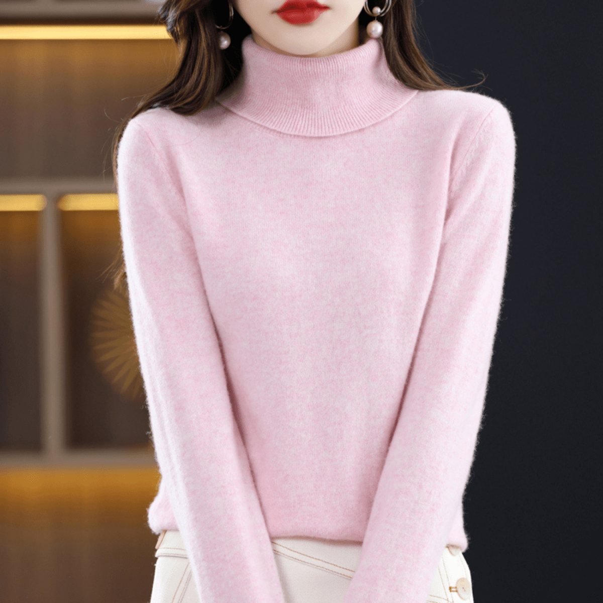 Elena Cashmere Turtleneck Sweater - Style intemporel et confort luxueux