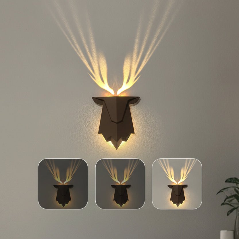 Geometric Deer Wall Lamp with Adjustable Brightness & Remote Control 3