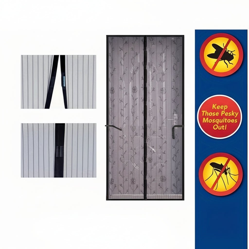 Magnetic Soft Gauze Door Curtain - Mosquito Proof with Elegant Embroidery 1