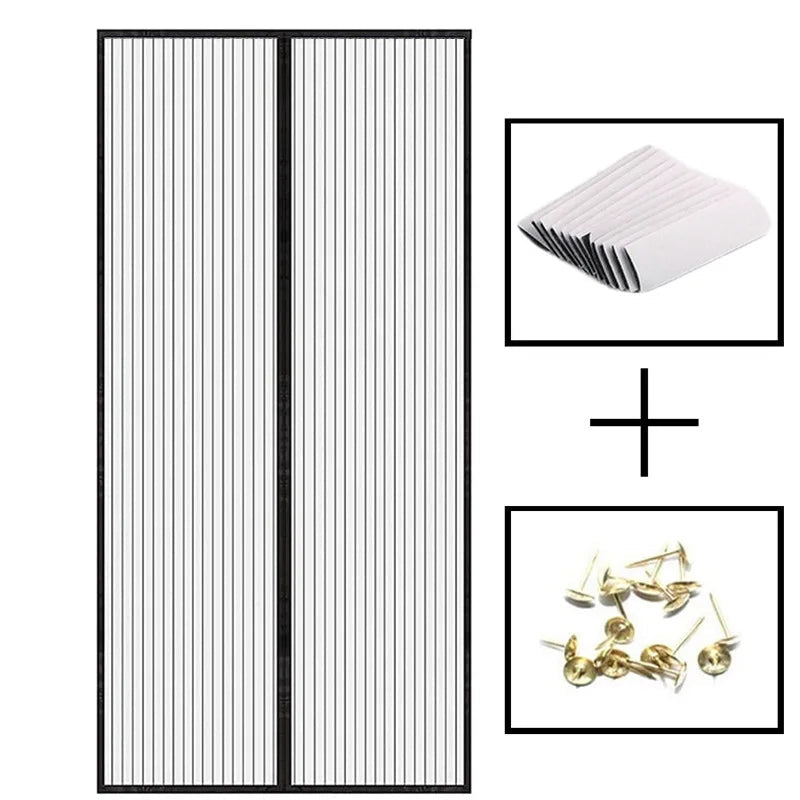Magnetic Soft Gauze Door Curtain - Mosquito Proof with Elegant Embroidery 0