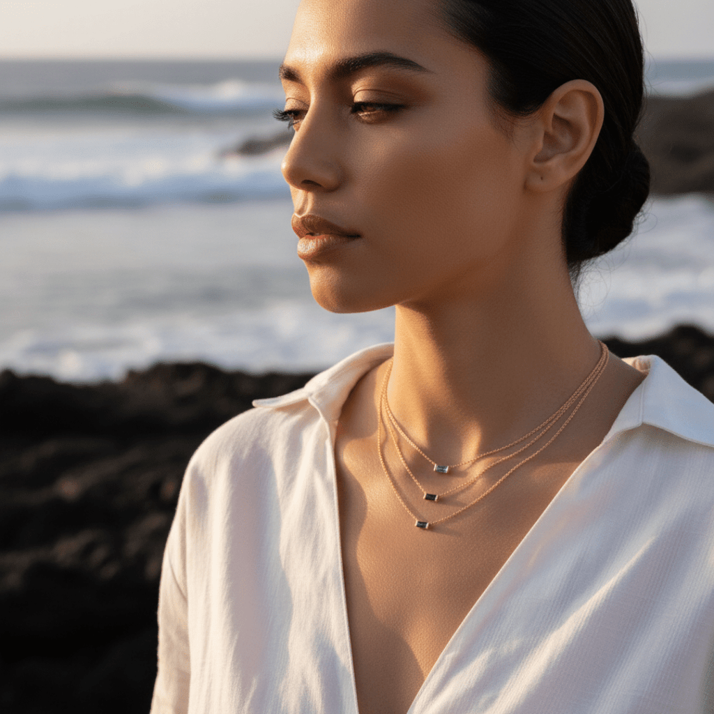 Collier Pierre de Naissance Emery - Pendentif en Pierre Précieuse Délicat pour Célébrations Élégantes