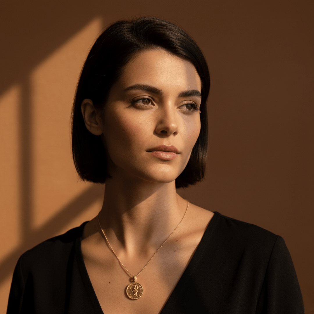 Joyería de Empoderamiento - Collar Moneda Atenea para Mujeres, Diseño Antiguo