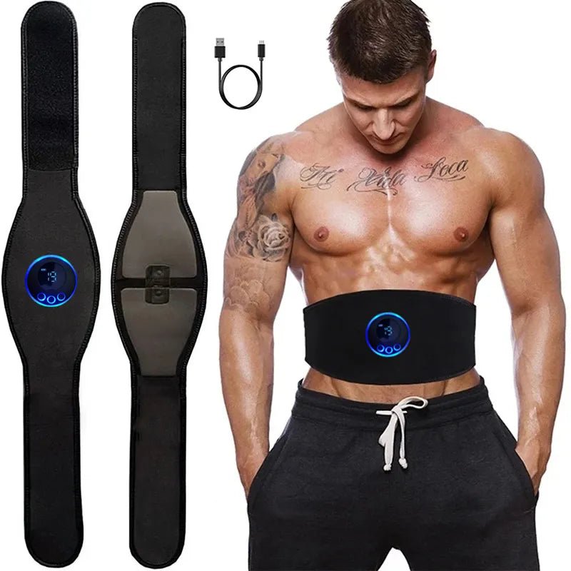  Ems abdominal muscle trainer - effective belly trainer for strong abdominal muscles, portable fitness device with 19 intensity levels-1