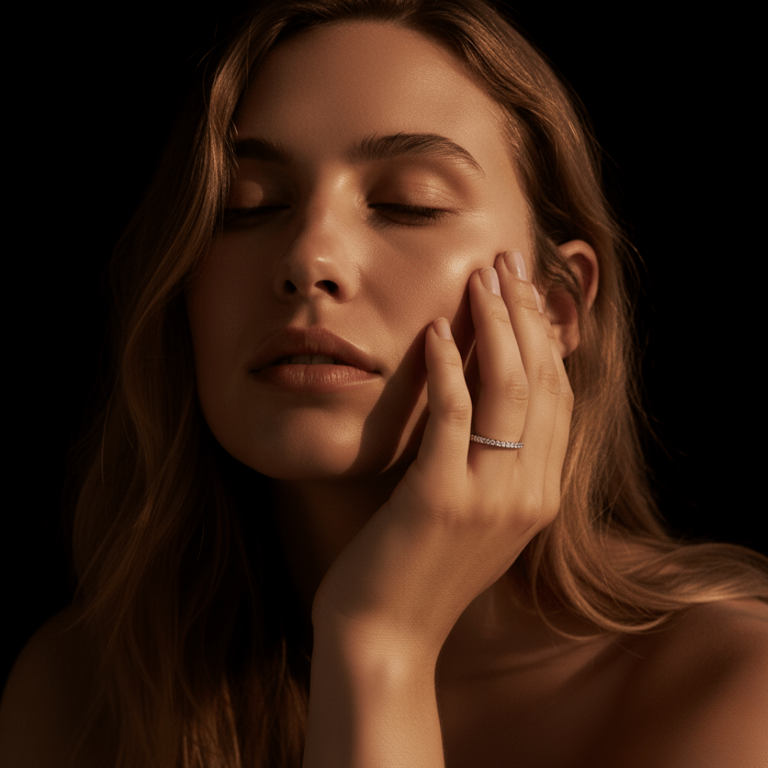 Anillo Eternity Brillante Plata Oro