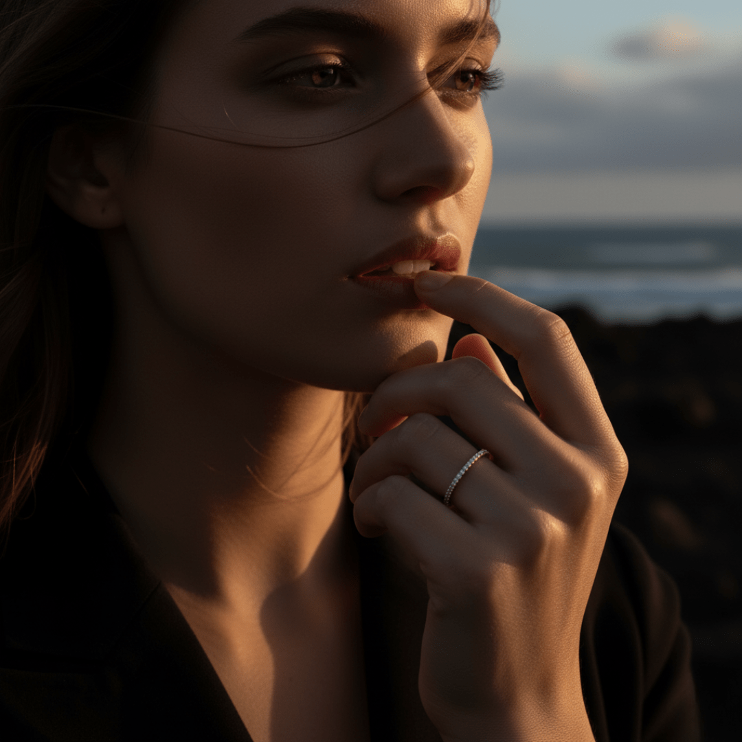 Anillo Eternity Brillante Plata Oro