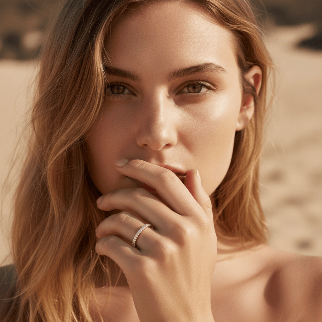 Eternity Sprankelend Zilver Gouden Ring