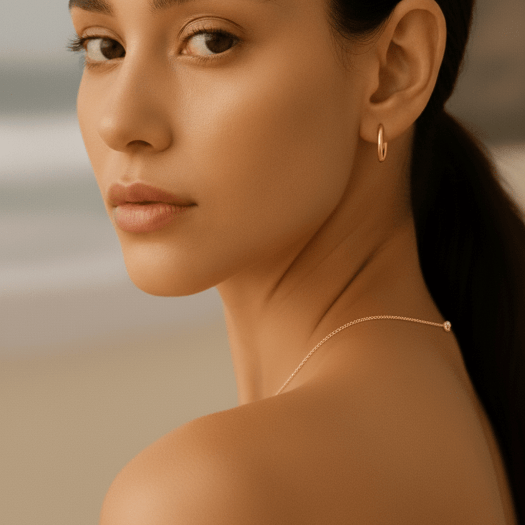 Pendientes de aro de plata y oro desgastados por el mar