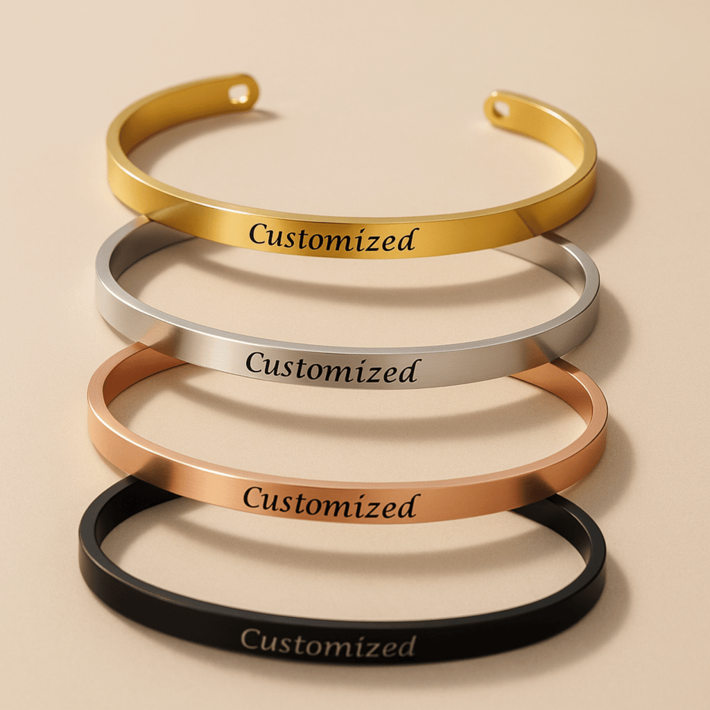 ENGRAVIA – Pulsera personalizada grabada en acero inoxidable