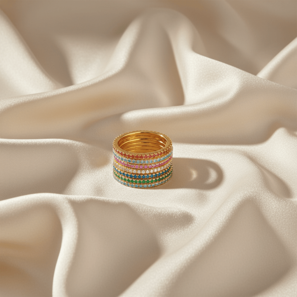 Eeuwige geboortesteen gouden ring