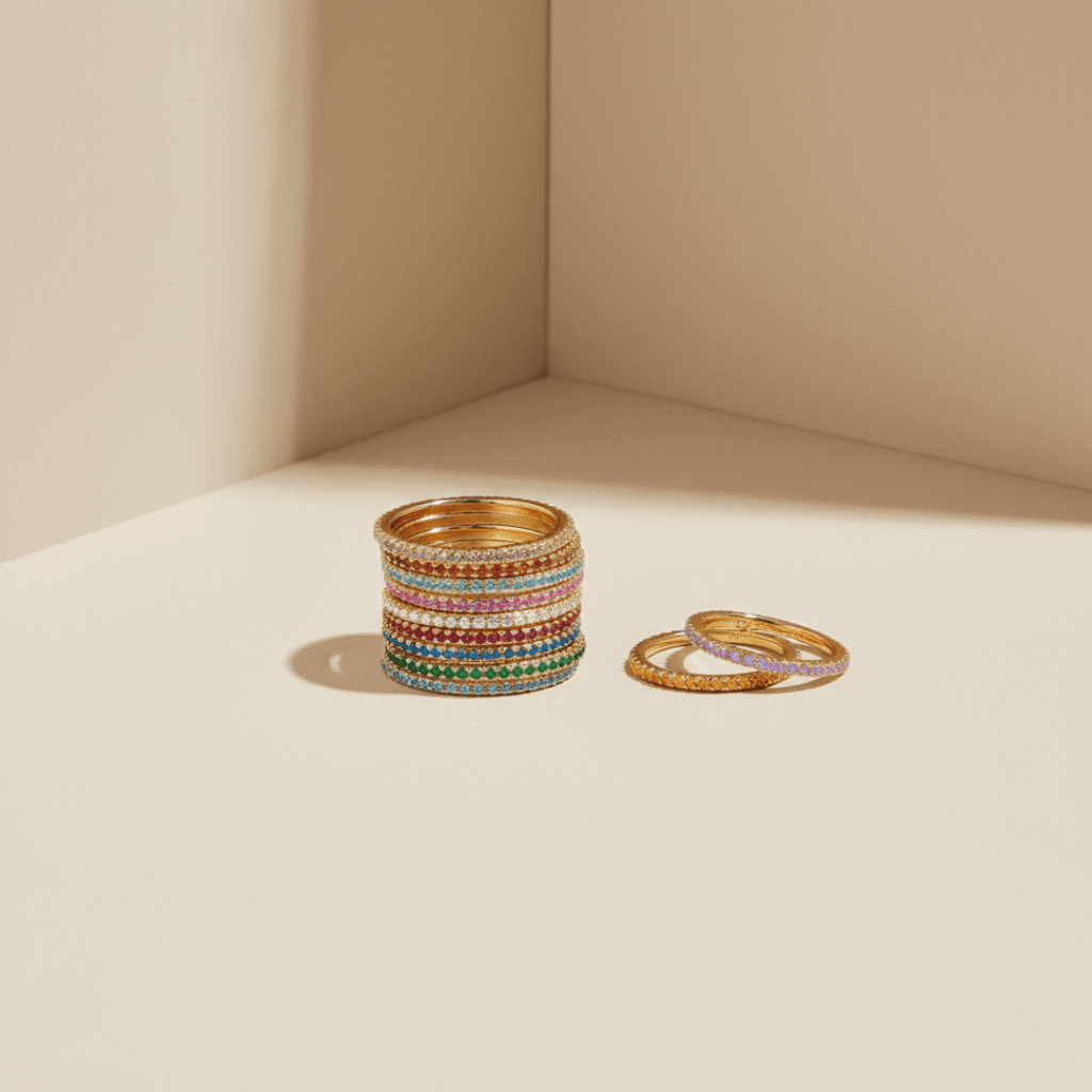 Eeuwige geboortesteen gouden ring