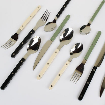 BistroLine - 24-Piece Engraved Stainless Steel Cutlery Set for Elegant Dining 1
