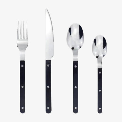 BistroLine - 24-Piece Engraved Stainless Steel Cutlery Set for Elegant Dining 0