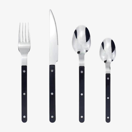 BistroLine - 24-Piece Engraved Stainless Steel Cutlery Set for Elegant Dining 0