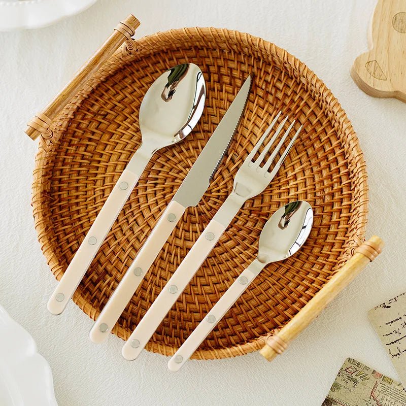 BistroLine - 24-Piece Engraved Stainless Steel Cutlery Set for Elegant Dining 2