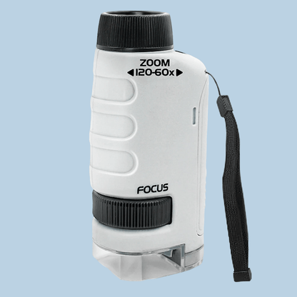 Explorerlens – Portable Kids Microscope – 60x–120x Zoom with LED Light for Outdoor Discovery