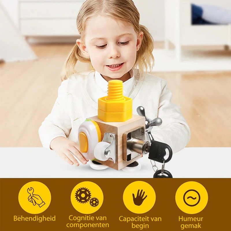 TOYCUBE - Draagbare leerkubus met interactieve activiteiten voor onderweg