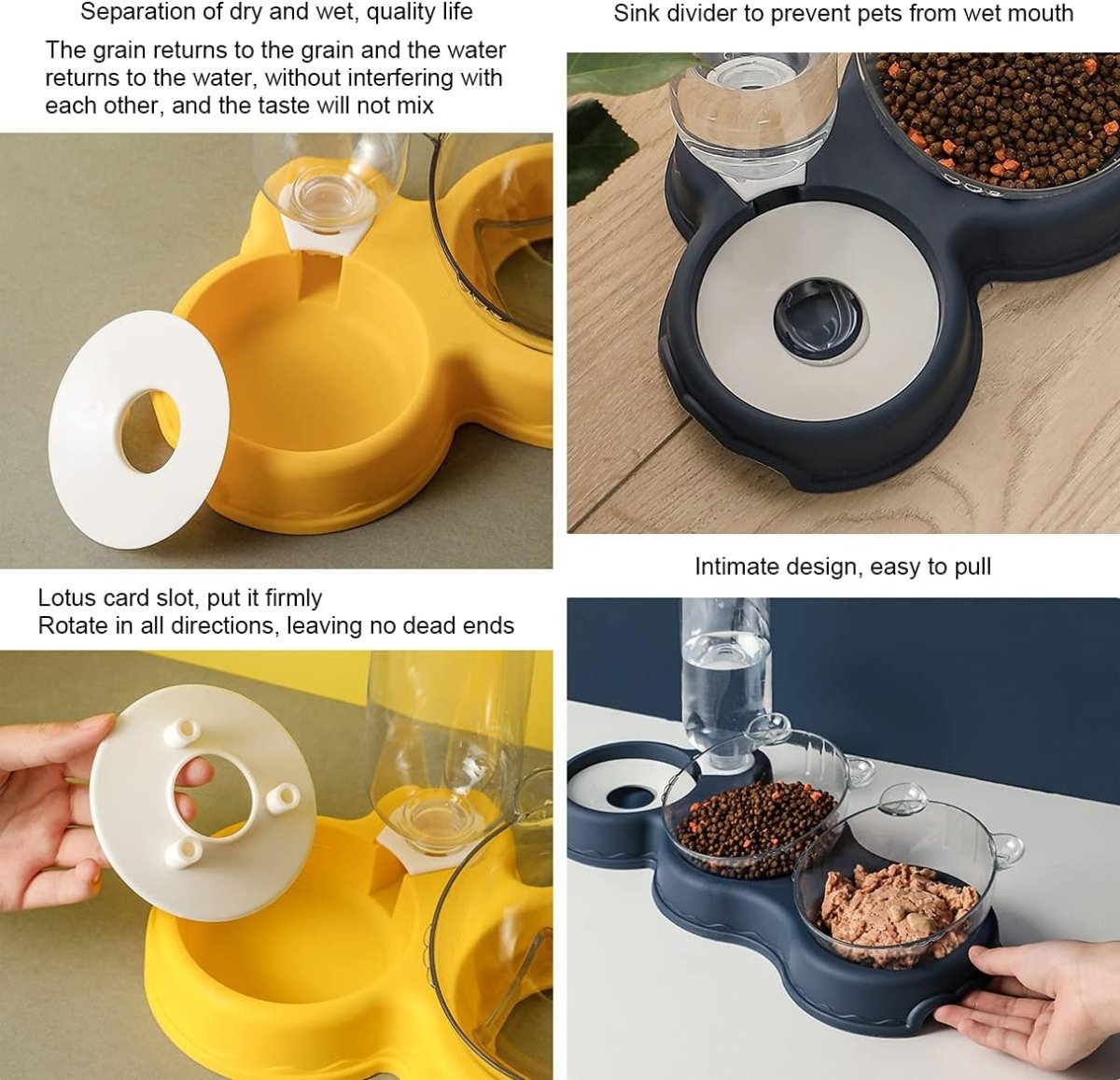 FEASTFLOW – Stazione di Alimentazione Elevata 3-in-1 con Distributore d'Acqua