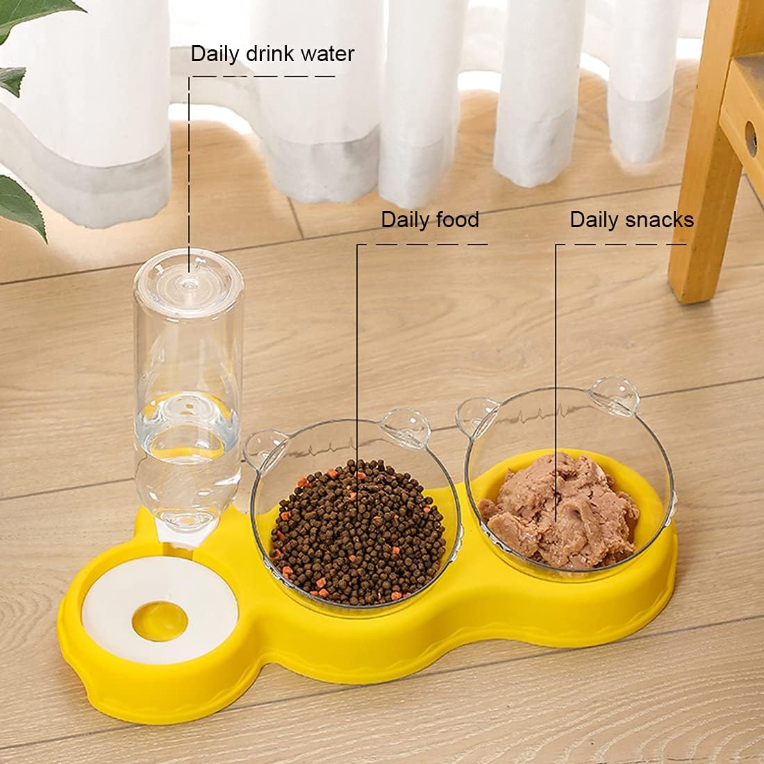 FEASTFLOW – Stazione di Alimentazione Elevata 3-in-1 con Distributore d'Acqua