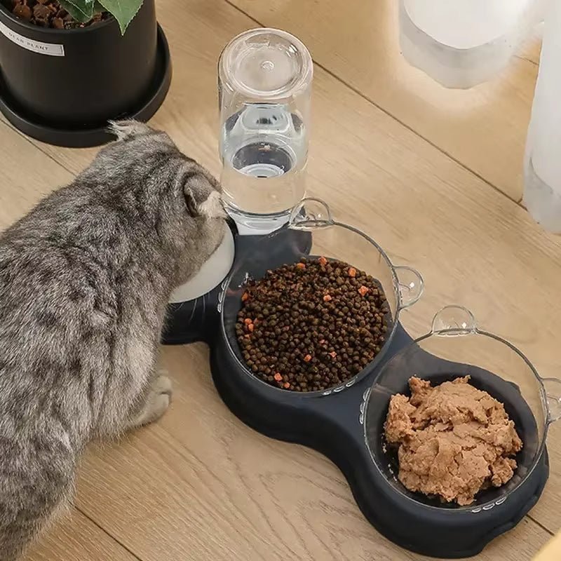 FEASTFLOW – Stazione di Alimentazione Elevata 3-in-1 con Distributore d'Acqua