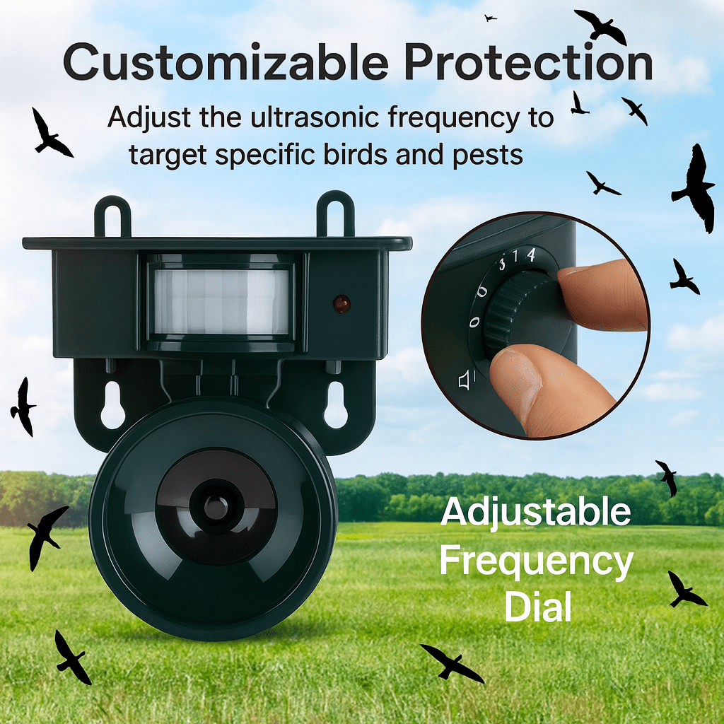 Birdguard Sensor - Répulseur d'oiseaux activé par le mouvement pour les espaces extérieurs calmes