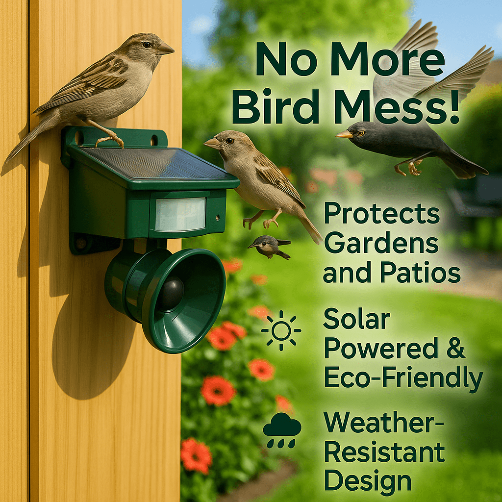 Birdguard Sensor - Répulseur d'oiseaux activé par le mouvement pour les espaces extérieurs calmes