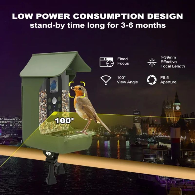SKYFEED – Smart Bird Feeder with HD Camera for Wildlife Observation 3