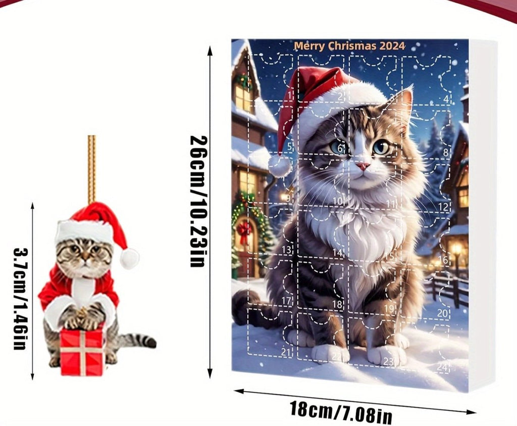 Cat Lovers' 24-Day Advent Calendar - Christmas Countdown with Acrylic Ornaments 3