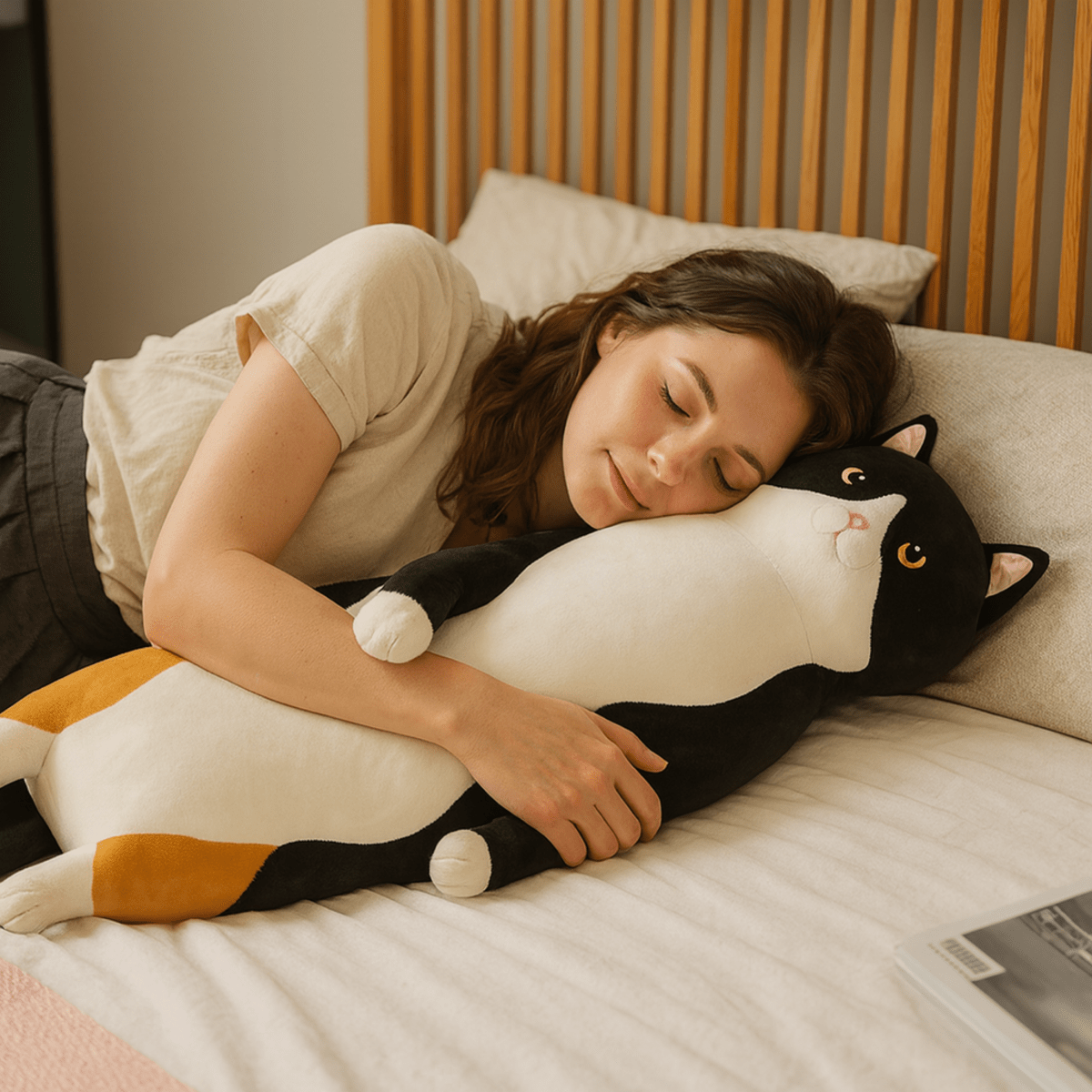 FELINEDREAM – Morbido Cuscino Gatto in Peluche per Bambini