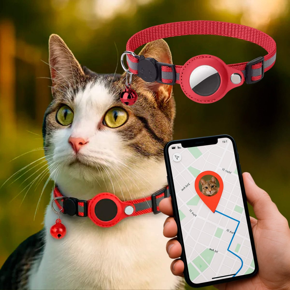 FELITRACK – Collier traceur GPS pour chat avec design réfléchissant