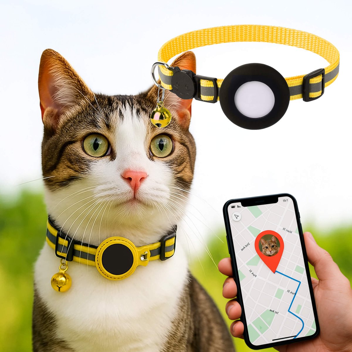 FELITRACK – Collier traceur GPS pour chat avec design réfléchissant