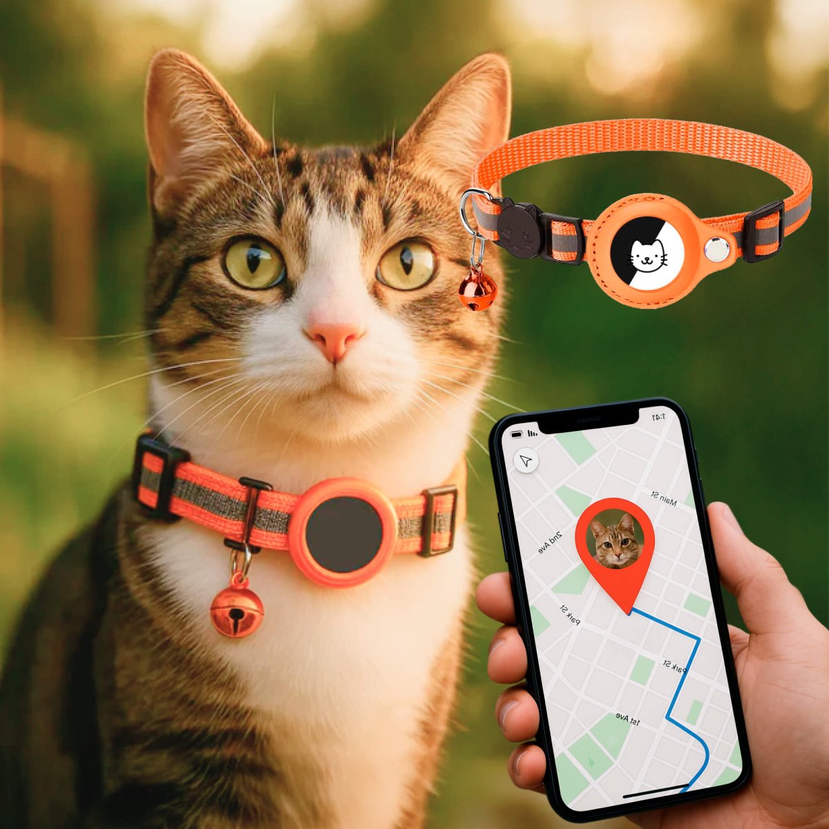FELITRACK – Collier traceur GPS pour chat avec design réfléchissant