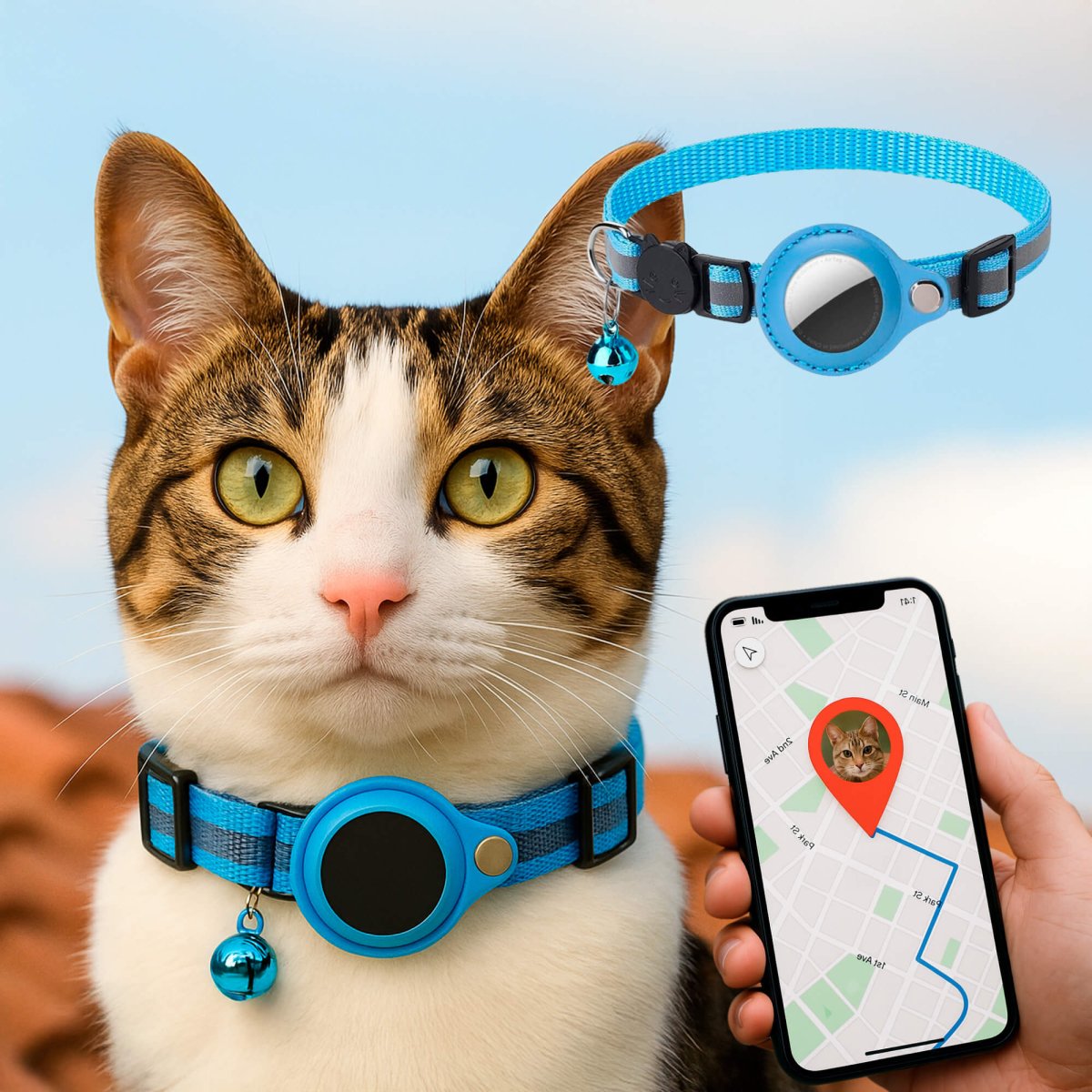FELITRACK – Collier traceur GPS pour chat avec design réfléchissant
