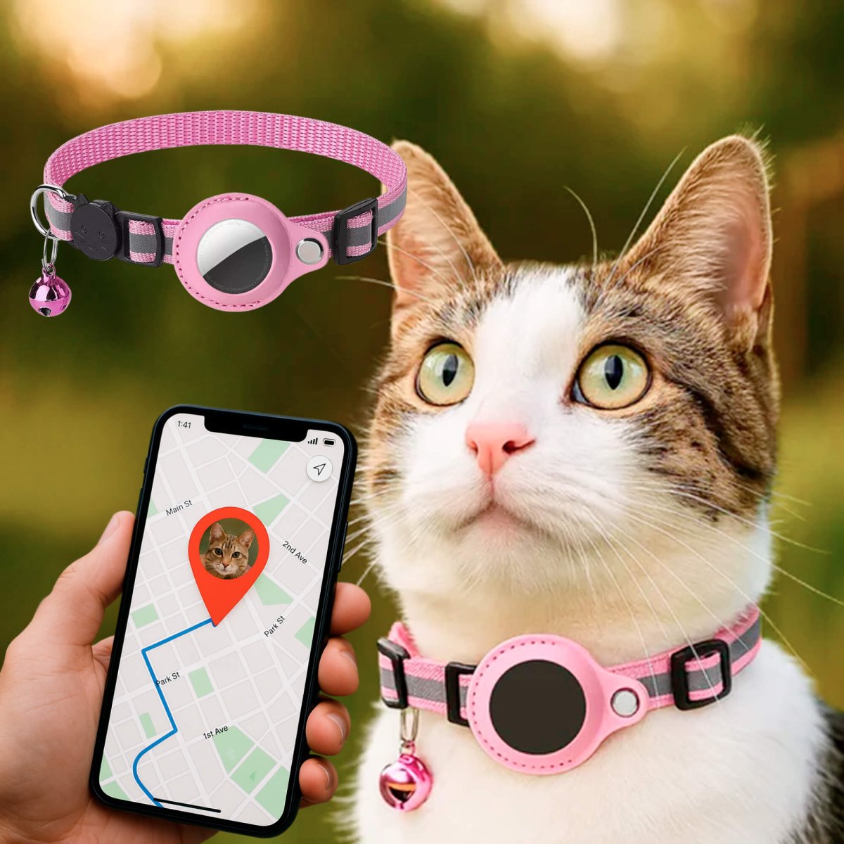 FELITRACK – Collier traceur GPS pour chat avec design réfléchissant