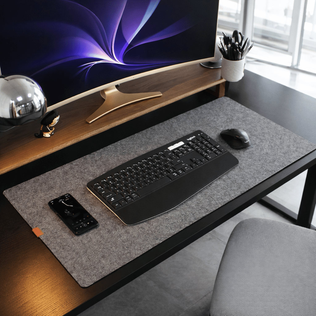 FELTPRO – Grand tapis de bureau en feutre de laine pour un travail fluide et la protection de la table
