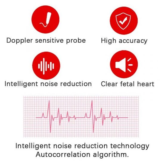 FetoPulse Doppler – Moniteur portable de fréquence cardiaque avec écran LCD dès 12 semaines de grossesse