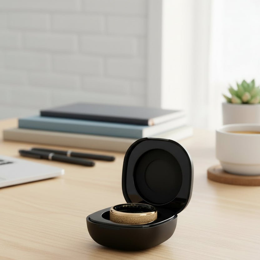 FITCIRCLE – Anel Inteligente com Estojo de Carregamento para Homens e Mulheres, Monitorização de Saúde, Resistente à Água 5ATM