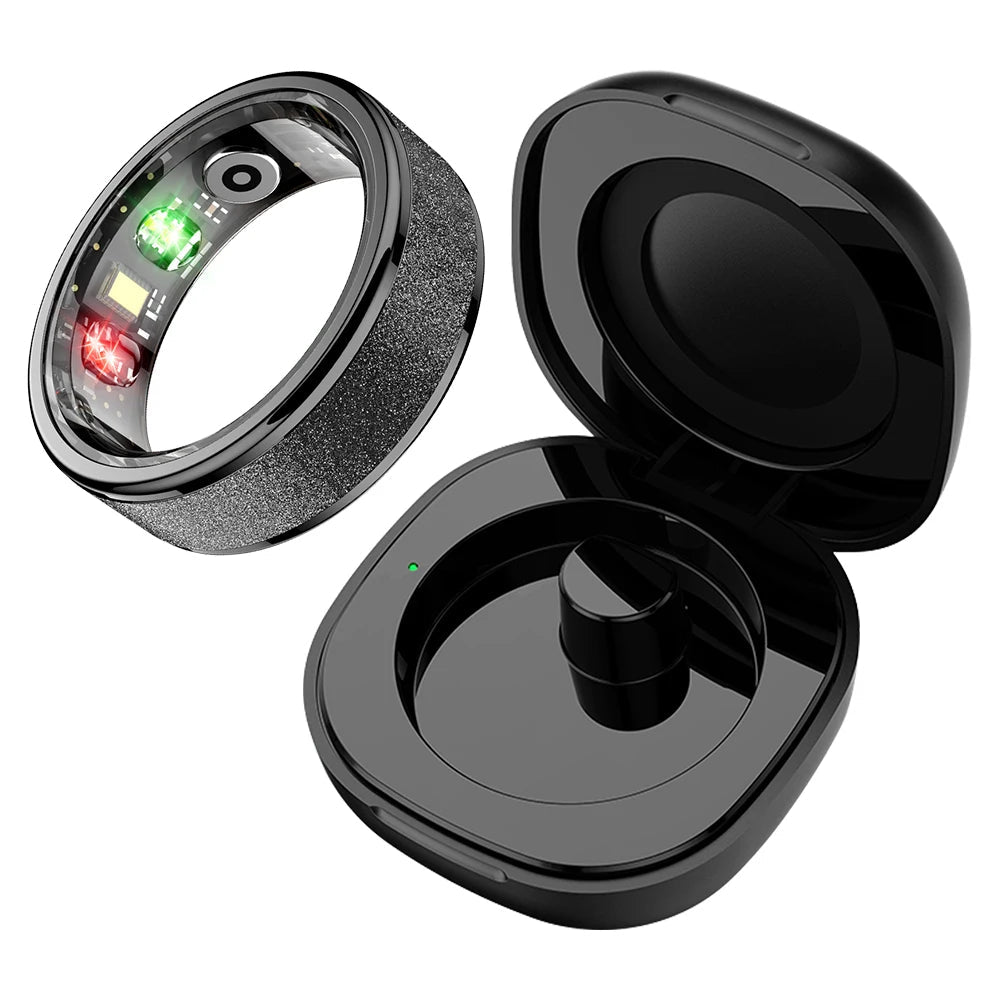 FITCIRCLE – Bague Intelligente avec Étui de Chargement pour Hommes et Femmes, Suivi de Santé, Étanche 5ATM