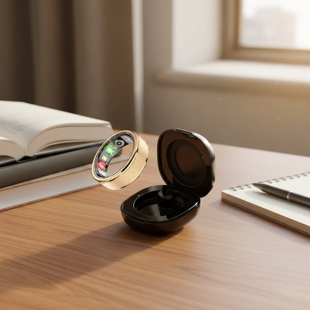 FITCIRCLE – Bague Intelligente avec Étui de Chargement pour Hommes et Femmes, Suivi de Santé, Étanche 5ATM