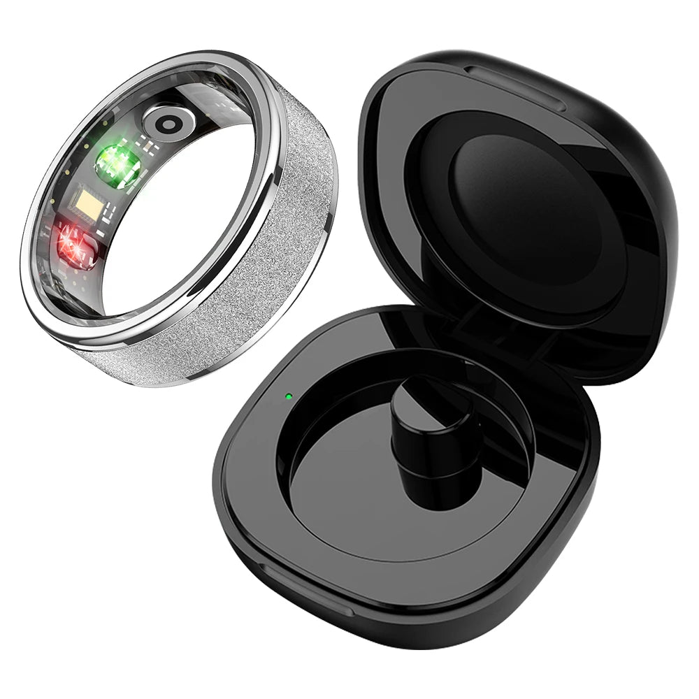FITCIRCLE – Bague Intelligente avec Étui de Chargement pour Hommes et Femmes, Suivi de Santé, Étanche 5ATM