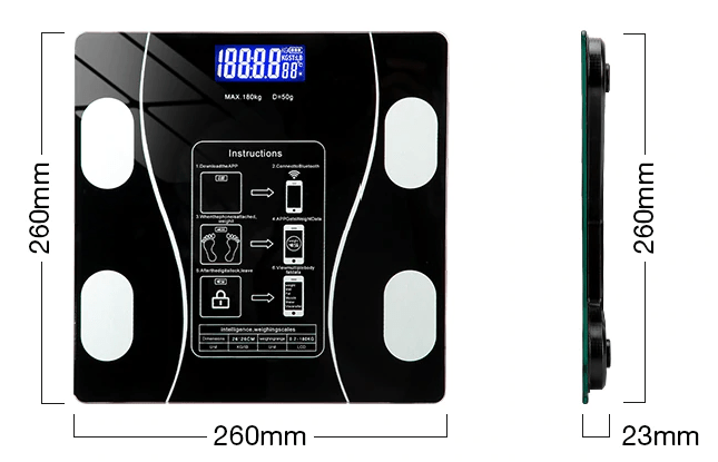  Fitscale body fat scale with app connection - 11 measured values ​​for your health-4