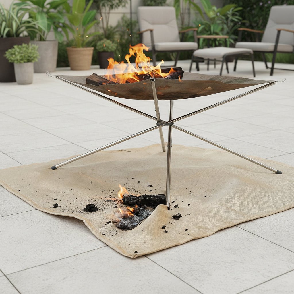 CAMPFIREX Fireproof Fiberglass Heat-Resistant Mat for Outdoor Safety 0