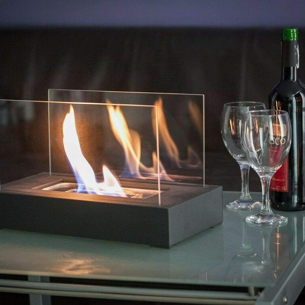 FlameGlow Bioethanol Table Fireplace – Real Fire Without Smoke or Soot