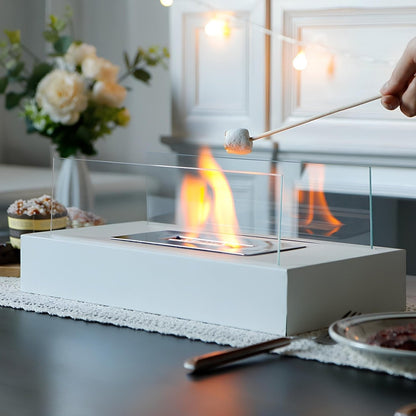 FlameGlow Bioethanol Table Fireplace – Real Fire Without Smoke or Soot