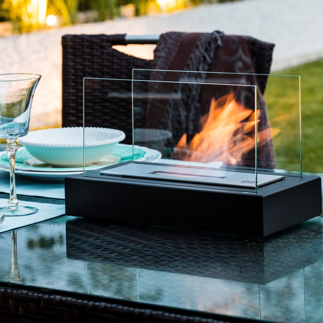 FlameGlow Bioethanol Table Fireplace – Real Fire Without Smoke or Soot