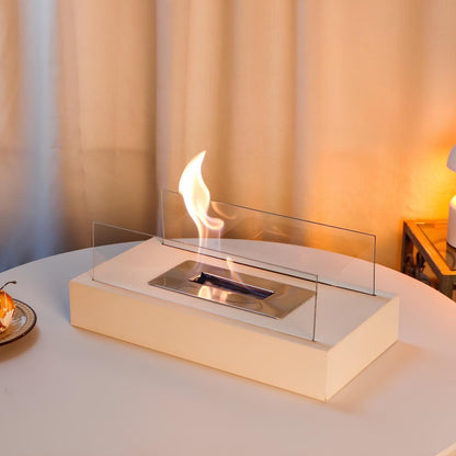 FlameGlow Bioethanol Table Fireplace – Real Fire Without Smoke or Soot