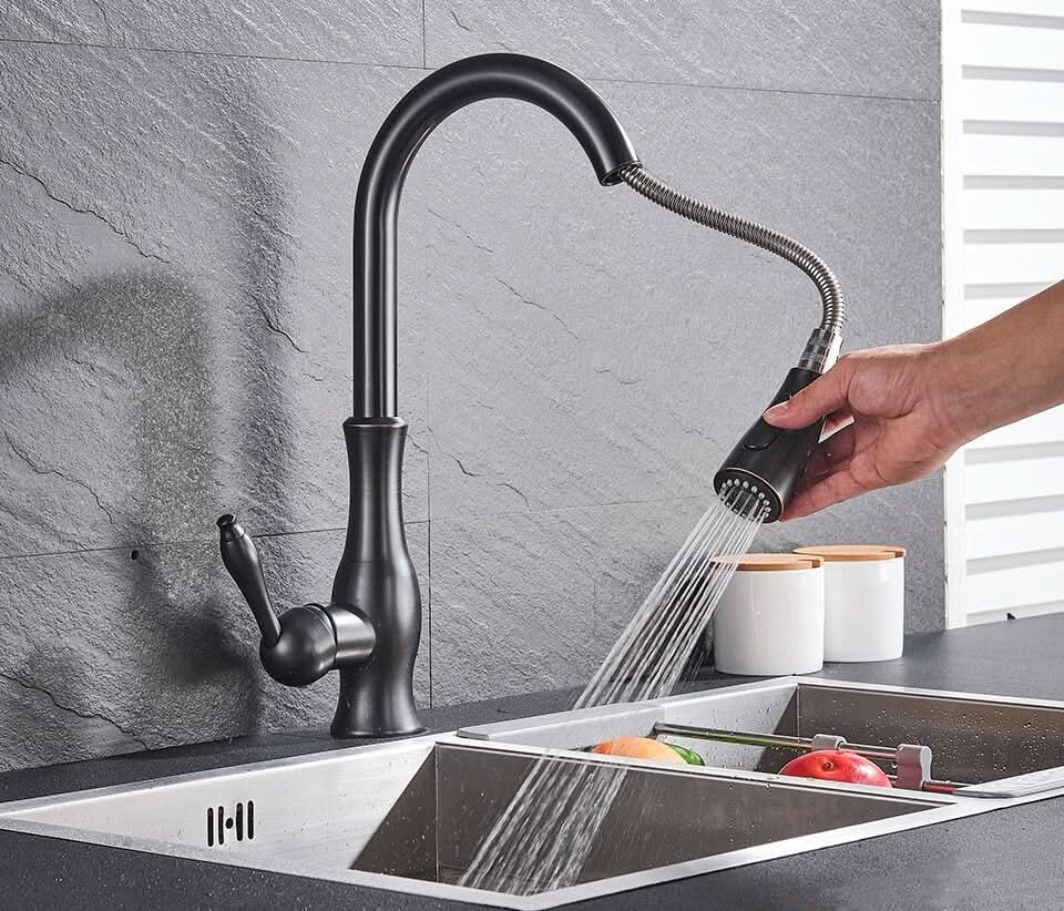 Flexflow Kitchen Tap-pull-out stainless steel kitchen fitting for flexible & stylish kitchen work 3